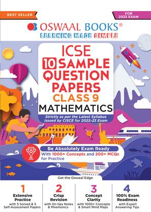Oswaal ICSE Sample Question Papers Class 9 Math (For 2023 Exam)