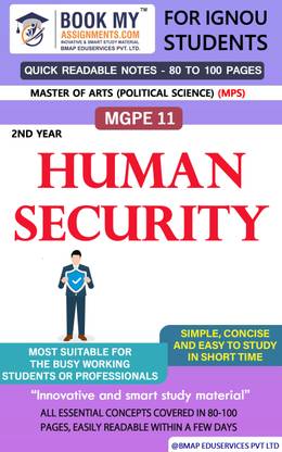 IGNOU MGPE 11 Human Security Quick Readable Notes | Important Topic-wise Conceptual Notes | Master of Arts (Political Science) (MPS)