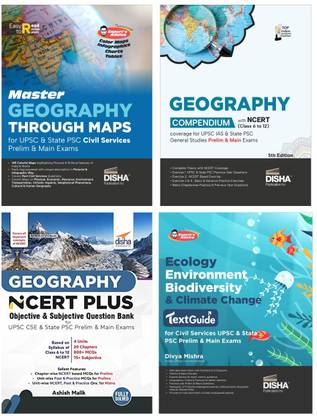 Combo (set of 3 Books) Complete Geography, Ecology & Environment for UPSC IAS & State PSC General Studies Civil Services Prelim & Main Exams | Theory, Maps, Previous Year & Practice Objective & Subjective Question Bank