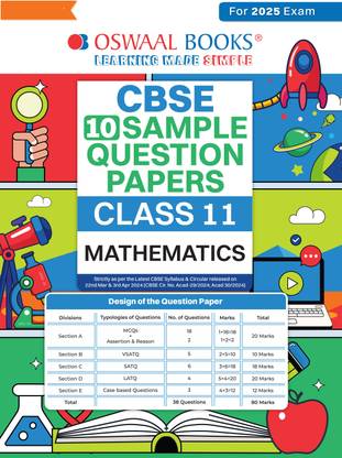 Oswaal Cbse Sample Question Papers Class 11 Mathematics