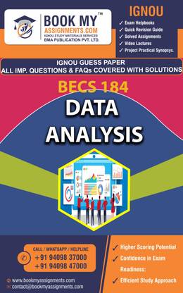 IGNOU BECS184 Data Analysis Exam Preparetion Book for Ignou student (GUESS PAPER) | Customized Study Srategy.