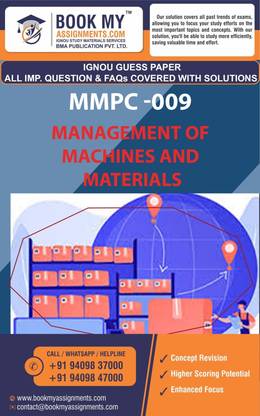 IGNOU MMPC 009 Management of Machines and Materials | Guess Paper| Important Question Answer Master of Business Administration (MBA)