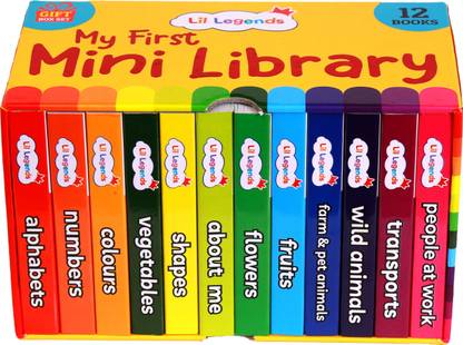 Oswaal Lil Legends Mini Library - Box Set | Volume 1- 12 Books - Alphabet | Numbers | Colours | Shapes | About Me | Flowers | Vegetables | Fruits | Farm & Pet Animals | Wild Animals | Transports | People At Work