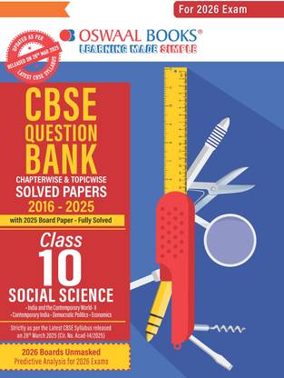 CBSE Question Bank SOLVED PAPERS Class 10 Social Science For 2026 Exam