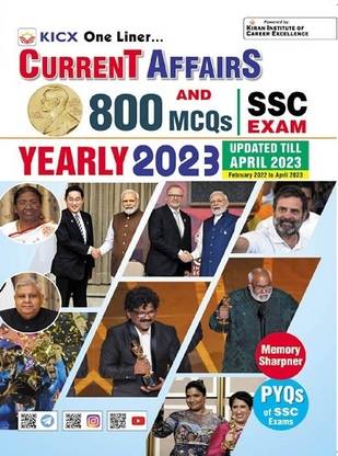 KICX One Liner Current Affairs & 800 MCQs Yearly 2023 Updated Till April 2023 (English Medium) (4174)