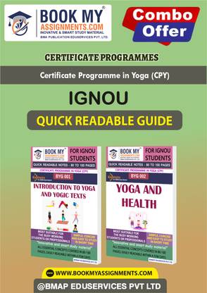 IGNOU BGY1 BGY2 Quick Readable Notes Book For Ignou Student Certificate Programme in Yoga (CPY) In English