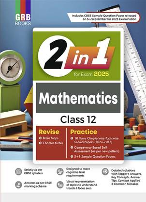 GRB 2 in 1 Mathematics Class 12 For CBSE Board Exam 2025