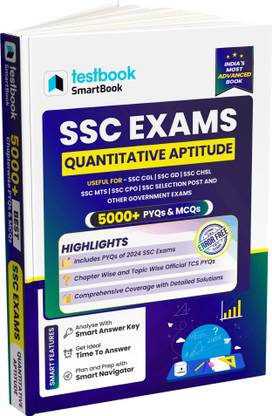 Testbook SSC Quantitative Aptitude SmartBook 5000+ Questions  - 2025 Edition | Ideal for SSC CGL, SSC CHSL, SSC MTS, SSC CPO, SSC Selection Post, SSC GD, RRB NTPC, Group D and other Govt. exam