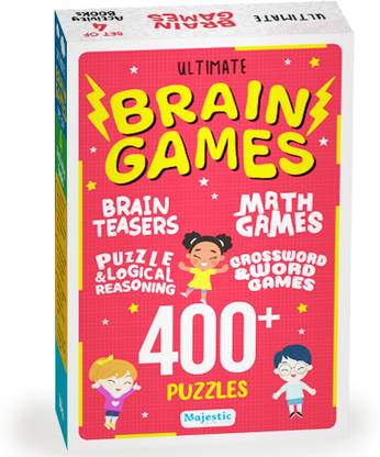 The Ultimate Brain Games Collection Set of 4 books Brain Booster Activities for kids Puzzle & logical Reasoning Maths Games Crossword & Word Games Brain Teasers