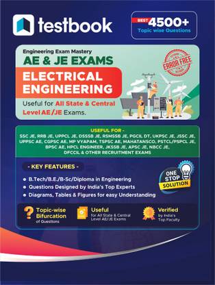 Electrical Engineering for AE JE Exams Chapterwise Solved & Previous Year Papers  - Useful for SSC JE, RRB JE, DDA JE, SSSB JE, RSMSSB JE, PGCIL DT, KPSC JE, JSSC JE, UPPCL JE, UPPSC AE, CGPSC AE, PPSC JE, BPSC AE, HPCL ENGINEER JKSSB JE, APSC JE, NBCC JE, DFCCIL & OTHER RECRUITMENT EXAMS