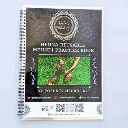 Henna Reusable Mehndi Practice Book  - For Beginners | Reusable - 10000x Times
