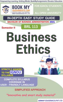 IGNOU BRL 113 Business Ethics Study Guide (In Depth Guide) for Ignou Student