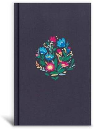 CSB Personal Size Bible, Navy Floral Embroidered Cloth Over Board