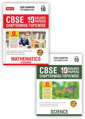 MTG CBSE 10 Years Chapterwise Topicwise Solved Papers With Question Bank Class 10 Science, Mathematics (Set of 2 Books) - CBSE Champion For 2025 Exam | Video Solution of PYP
