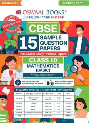 Oswaal Cbse 15 Sample Question Papers Class 10 Mathematics Basic for 2026