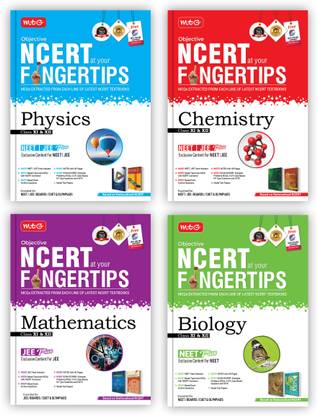 MTG Objective NCERT at your FINGERTIPS Physics, Chemistry, Biology & Mathematics (Set of 4 Books) - NCERT NEET/JEE Trend Indicator, Notes with HD Pages, Exam Archive & MCQs | NEET-JEE Books (Based on NCERT Latest Pattern For 2025 Exam)
