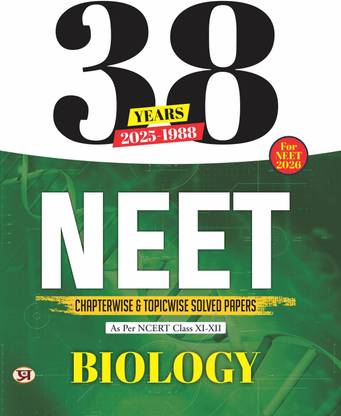 38 Years NEET Previous Year PYQs Solved Question Papers (2025-1988) | Biology Chapterwise Topicwise Solutions For NEET Exam 2026 | Based on NCERT Latest Syllabus