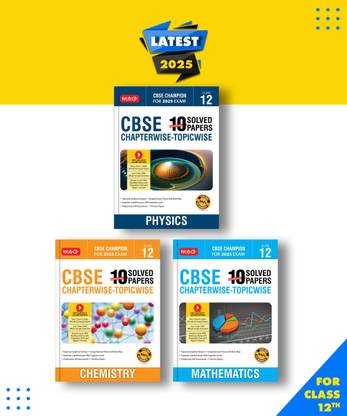 MTG CBSE 10 Years Chapterwise Topicwise Solved Papers With Question Bank Class 12 Physics, Chemistry, Mathematics Set of 3 Books -CBSE Champion For 2025 Exam| Video Solution of PYP Paperback, MTG Editorial Board|New Latest Edition For 2025-2026