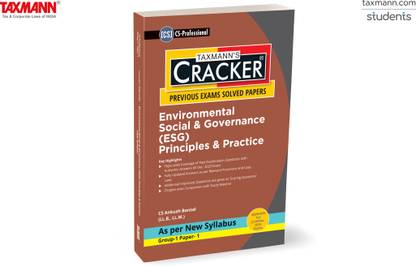 Taxmann's CRACKER for Environmental Social Governance (ESG) | Principles & Practice (Paper 1 | ESG) – Past exam questions (topic-wise) & answers | CS Professional | New Syllabus | June 2024 Exam