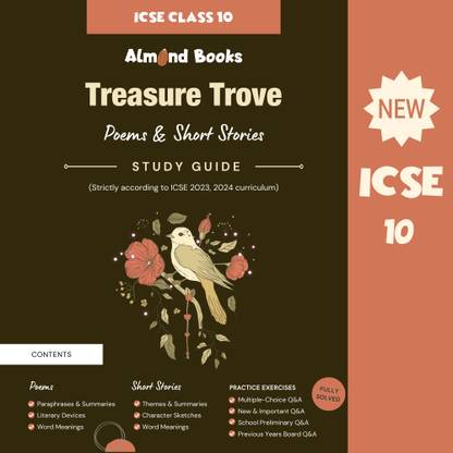 Almond Books ICSE Treasure Trove Study Guide For Class 10, Poems & Short Stories - Notes, MCQs & Subjective Q&A