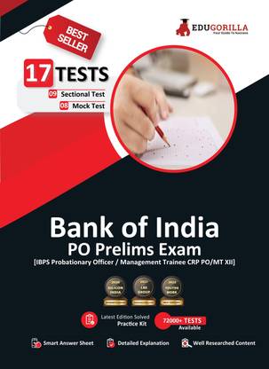 Bank of India PO Prelims Book  - 2024 | IBPS CRP PO/MT XIII | 8 Full Length Mock Tests and 9 Sectional Tests (1100 Solved Questions) with Free Access to Online Tests