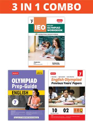 MTG International English Olympiad (IEO) Workbook, Prep-Guide & Previous Years Papers (PYQs) with Mock Test Paper Class 7 - SOF Olympiad Books For 2024-25 Exam (Set of 3 Books)