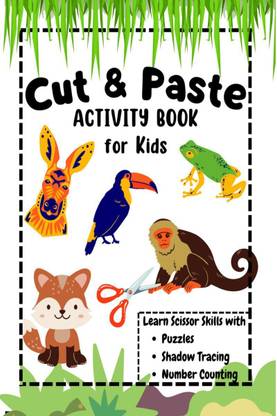 Cut and Paste Activity Book For Kids