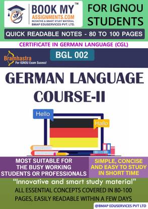 IGNOU BGL 2 German Language Course-II Quick Readable Notes | Important Topic-wise Conceptual Notes | Certificate in German Language (CGL)