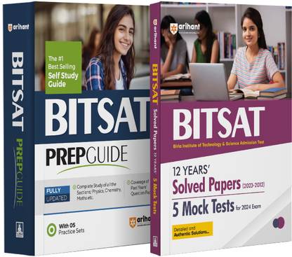 Arihant BITSAT Pre Guide with 12 Years Solved Papers and 5 Mock Tests For BITSAT 2024 Exam (Set of 2 Books)