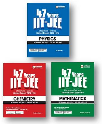 47 Years JEE Main & Advanced Chapterwise Topicwise Solved Papers (1978-2024) Physics, Chemistry, Mathematics [3-Books Set] Detailed Solutions | Key Idea | Concept Enhancer | Alternate/Quick Solution | Chapterwise Online Tests| Preparation Strategy and Trend Analysis | for 2025 Exam