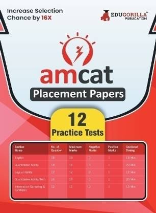 AMCAT Placement Papers Prep Book Aspiring Minds Computer Adaptive Test  - Aspiring Minds Computer Adaptive Test | 12 Practice Tests with Free Access To Online Tests