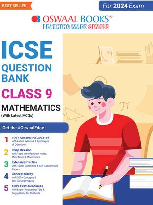 Oswaal ICSE Question Bank Class 9 Mathematics Book (2024 Exam)