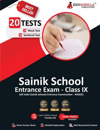 Sainik School Entrance Exam Class IX Book  - 2024 - 10 Mock Tests and 10 Sectional Tests (1800 Solved Objective Questions) with Free Access to Online Tests
