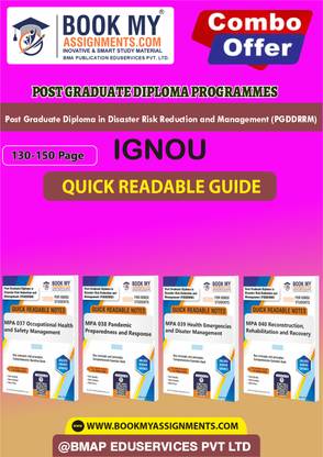 IGNOU MPA37 MPA38 MPA39 MPA40 Study Material (Quick Readable Notes)for Ignou Student Post Graduate Diploma in Disaster Risk Reduction and Management In English-Our books use 80 GSM A4 paper for clear, sharp prints.