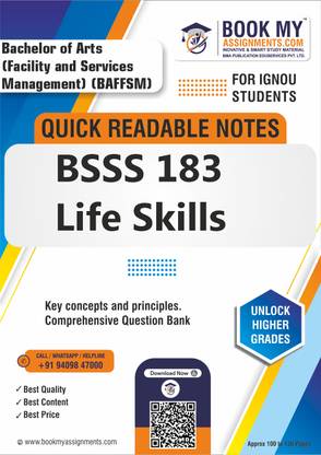 IGNOU BSSS 183 Life Skills Study Material (Quick Readable Notes) For Ignou Student - Utilizing Premium 80 GSM A4 Paper to Deliver Sharp and Clear Print Quality, Essential for Effective Study Habits and Academic Achievement - Sanskrit Edition