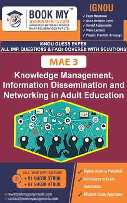 IGNOU MAE 3 Knowledge Management, Information Dissemination and Networking in Adult Education | Guess Paper | Important Question Answer |Post Graduate Diploma in Adult Education (PGDAE)