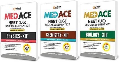 Arihant MED ACE NEET (UG) Self Assessment Kit Physics ,Chemistry, Biology for Class 12 th with Complete Hybrid LMS, Mindmaps, Topical Videos, Doubt Solver, AI Rank Prediction | 2 NEET Chronicles in Bio & Total 255 Test as per Latest NTA Pattern (Set of 3 Books)