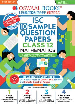 Oswaal ISC Sample Question Papers Class 12 Mathematics for 2023 Board Exam (based on the latest CISCE/ICSE Specimen Paper)