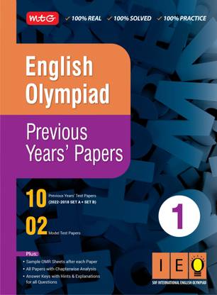 MTG English (IEO) Olympiad Previous Years Papers with Mock Test Papers Class 1 - Sample OMR Sheet with Chapterwise Analysis | SOF Olympiad Books For 2023-24 Exam