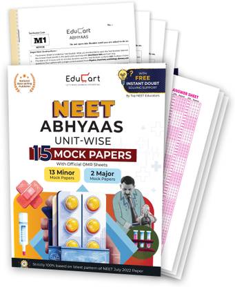 Educart Latest ABHYAAS Unit-wise NEET Mock Test Papers (15 Mock Papers) (Minor/Major) on NEET 2023 Paper Pattern (with explanations and free doubt support)