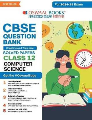 Oswaal CBSE Question Bank Class 12 Computer Science, Chapterwise and Topicwise Solved Papers For Board Exams 2025
