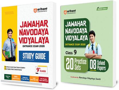 Arihant Jawahar Navodaya Vidyalaya Class 9 Entrance Exam 2026 | Complete Study Guide with 20 Practice Sets & Solved Papers (2024–2018) | English Medium