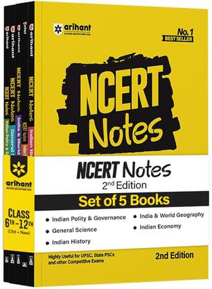 Arihant Ncert Notes India and Economy,Indian Polity and Governance,India and World Geography,Indian History,General Science for Class 9-12 (Old + New) Upsc, State Psc and Competitive Exams Preparation Flow Charts, Maps and Diagrams