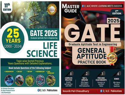 GATE Life Science & GATE General Aptitude Practice Questions Book (2 Books)  - 2026 | Topicwise Previous Years solved papers | Best PYQ And Practice Book for GATE Life Science & General Aptitude Exam - IFAS Publications