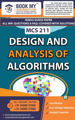 IGNOU Design and Analysis of Algorithms MCS 211 | Guess Paper| Important Question Answer |