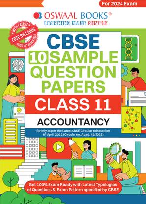 Oswaal CBSE Sample Question Papers Class 11 Accountancy Book (For 2024 Exams ) | 2023-24