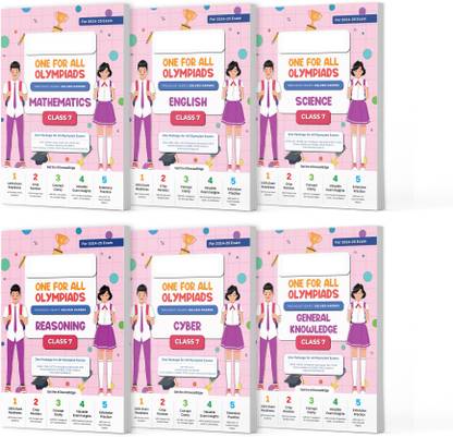 Oswaal One For All Olympiad Previous Years' Solved Papers Class 7 (Set of 6 Books) Maths, English, Science, Reasoning, Cyber & General Knowledge (For 2024-25 Exam)