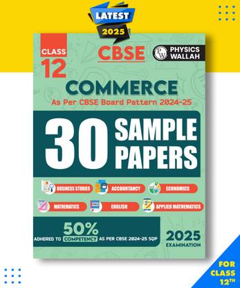 PW CBSE Class 12 Commerce Stream Combined 30 Sample Papers Board Exams l Business Studies, Accountancy, Economics, Mathematics, English, Applied Maths Paperback, PW|New Latest Edition For 2025-2026