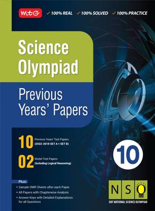 MTG Science (NSO) Olympiad Previous Years Papers with Mock Test Papers Class 10 - Sample OMR Sheet with Chapterwise Analysis | SOF Olympiad Books For 2023-24 Exam