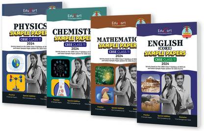 Educart CBSE Class 11 Sample Papers Bundle - Physics, Mathematics, Chemistry & English 2023-24 (Introducing Revision Maps and Past Year Papers) 2024